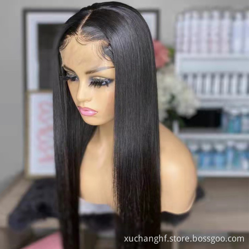 Wholesale Straight Brazilian Hair HD Lace Wigs,full lace frontal wig with baby hair,Virgin human hair wigs for black women